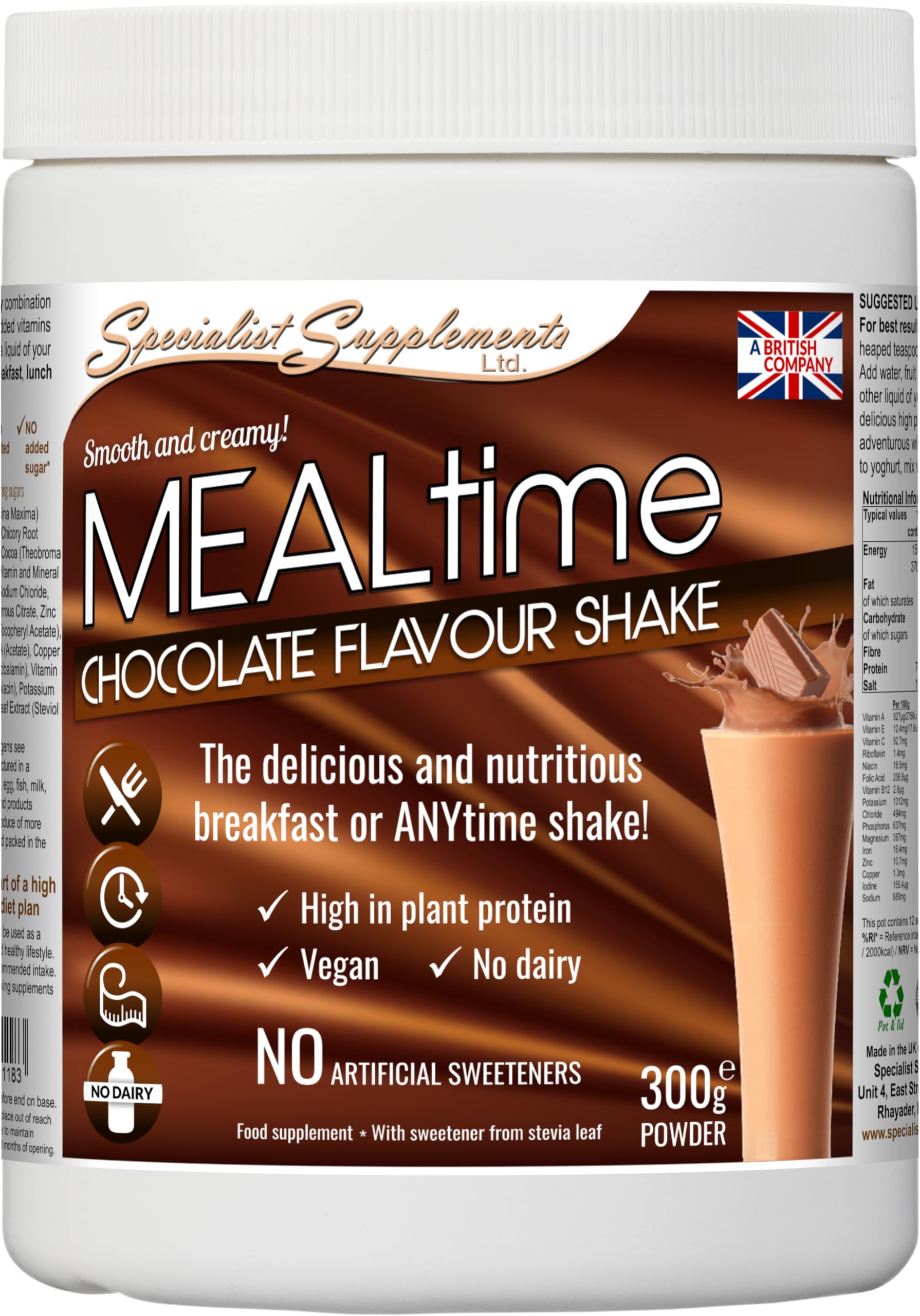 Specialist Supplements Mealtime Chocolate Flavour Shake 300g