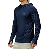 Mens UPF 50+ Long Sleeve Sun Protection Hoodie Swim Shirts Rash Guard for Men UV Protection Fishing Clothing SPF Shirts