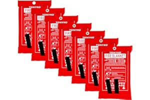 TONYKO Emergency Fire Blankets, Flame Retardant Protection and Heat Insulation Designed for Kitchen,Fireplace,Grill,Car,Camping(White(7PACK))