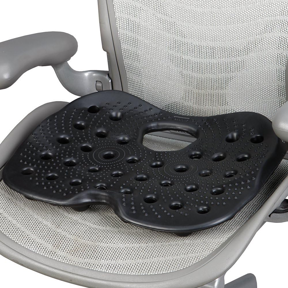 BackJoy SitzRight Wedge Seat Cushion, for Lower Back/Tailbone/Coccyx/Sciatica Pain, Ergonomic, Breathable, for Car/Office/Desk/Stadium/Outdoor Chairs, Portable, Waterproof, for Adults, Black Color: Health & Personal Care