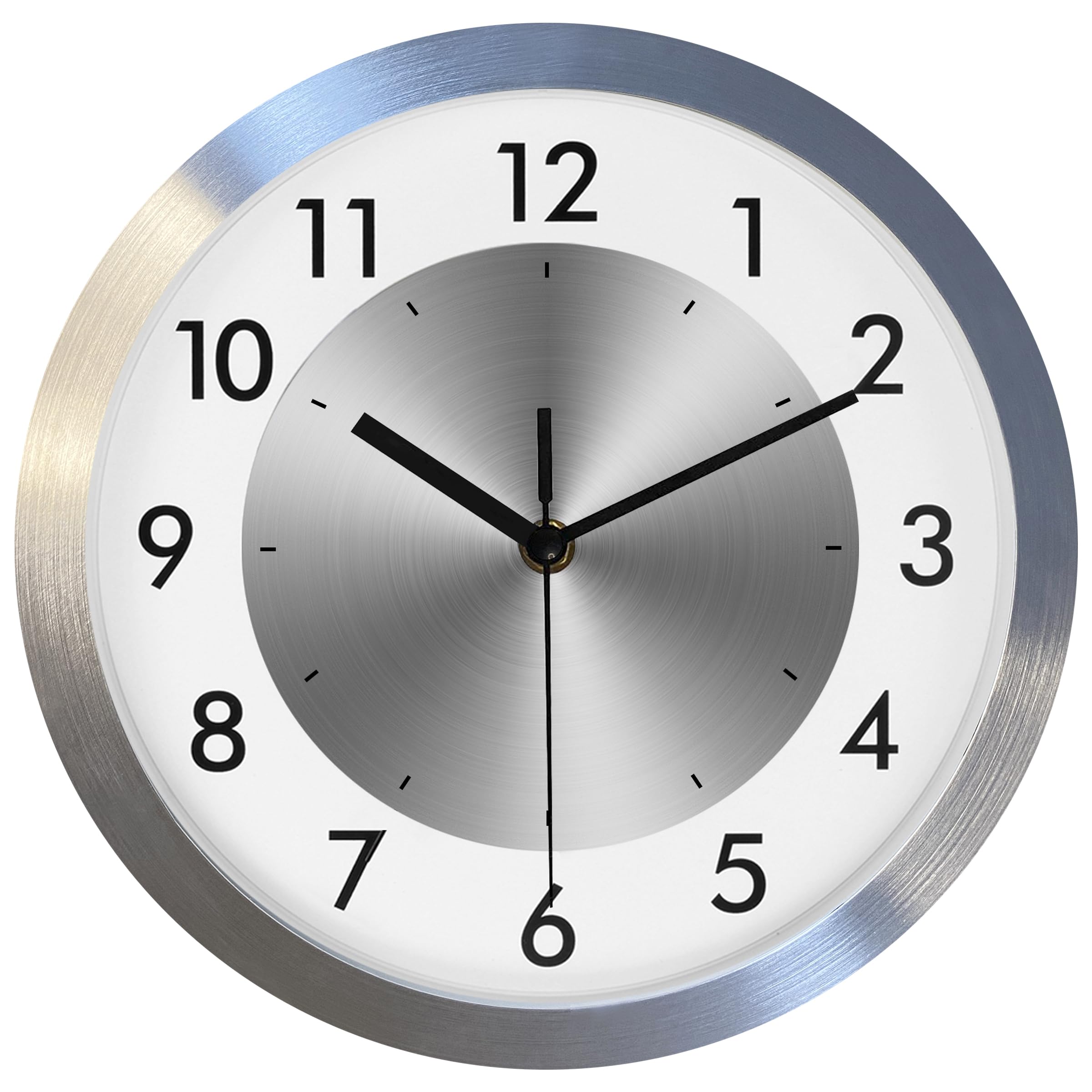 Photo 1 of ***NOT FUNCTIONAL, SELLING FOR PARTS, AS IS FINAL SALE***Fzy.bstim Non Ticking Silent Wall Clock Decorative,Analog Metal Wall Clock Battery Operated, Bedroom/Living Room/Office/Kitchen Clock,Sliver,10 inch***NOT FUNCTIONAL, SELLING FOR PARTS, AS IS FINAL 