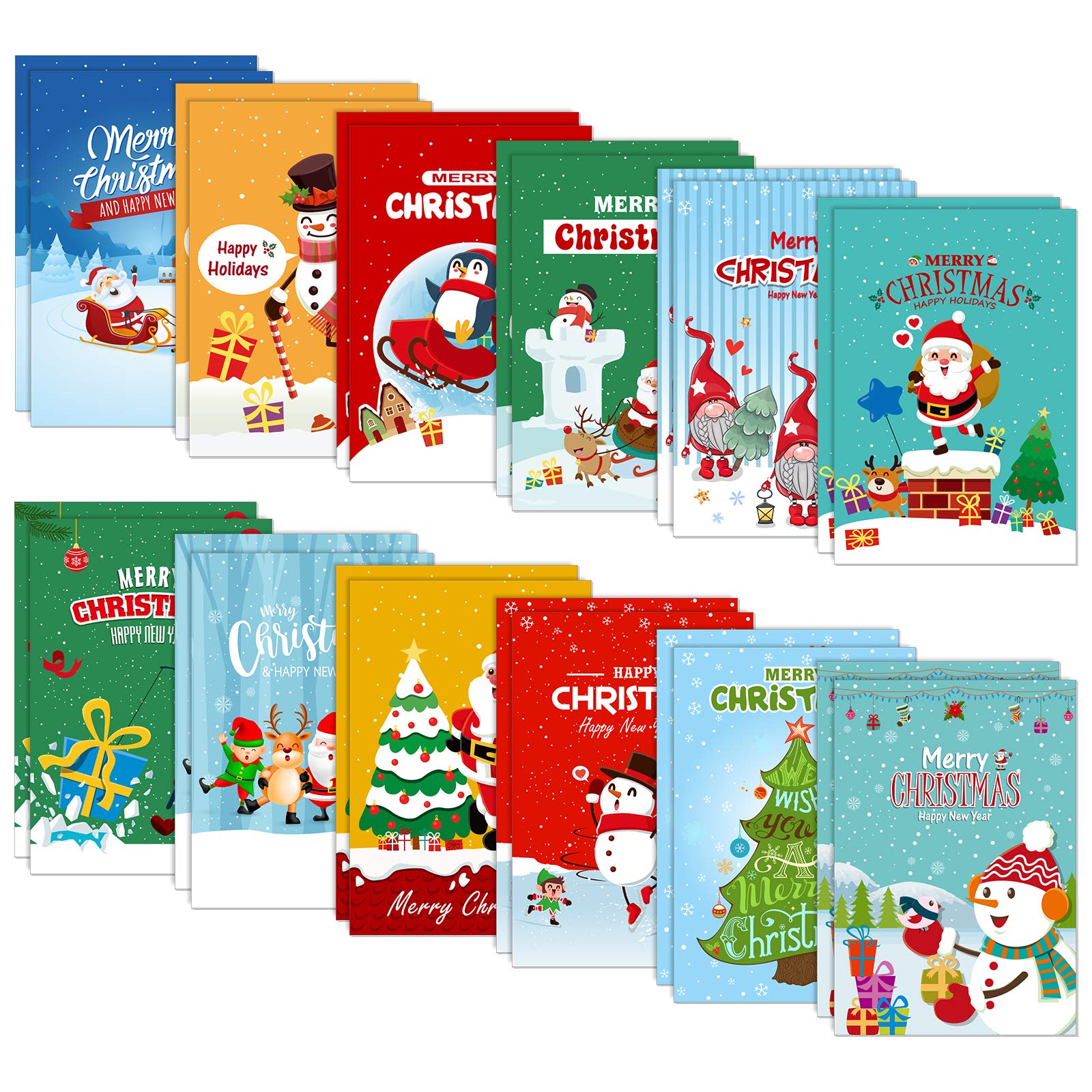Whaline 24pcs Christmas mini Notebook mini memo pad Christmas Theme Small Notebook Pocket Notebook for Xmas Party Favor Supplies Goodie Bag Stuffer 3.3 x 5in