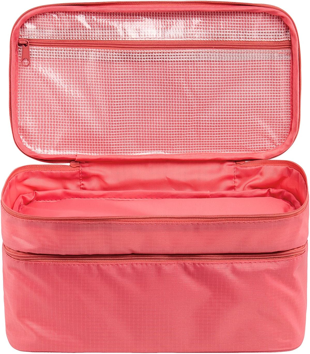  | Travel Underwear Organizer Bag, JJ POWER Lightweight Double Layer Large Capacity Cosmetic Bag- Multiple Compartments and Pockets (Watermelon Red) | Packing Organizers