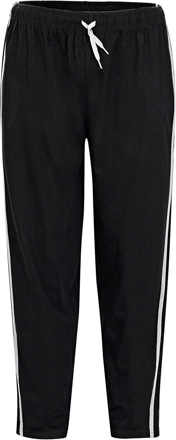 2 Pack Mens 100 Cotton Lounge Wear Pants with Elasticated Waist Super