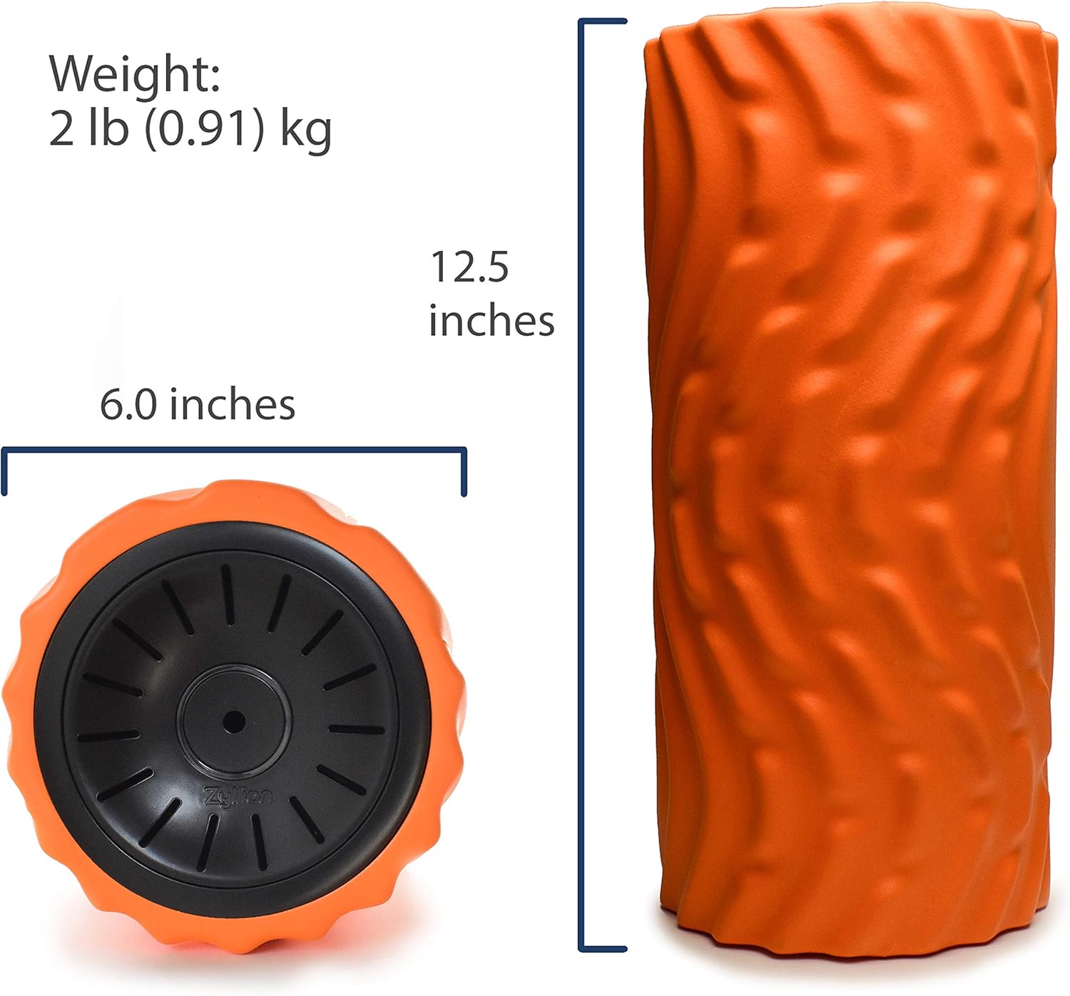 Zyllion Vibrating Foam Roller with 4 Intensity Settings – Rechargeable High Density Massager for Post Workout Muscle Recover, Myofascial Release, and Deep Tissue Massage, ZMA-22 (Orange/Black): Health & Personal Care
