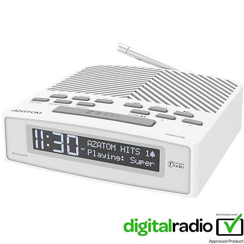 Abbey DAB/DAB+ Bedside Digital FM Radio Alarm Clock 2 USB Charging Ports Battery / Mains