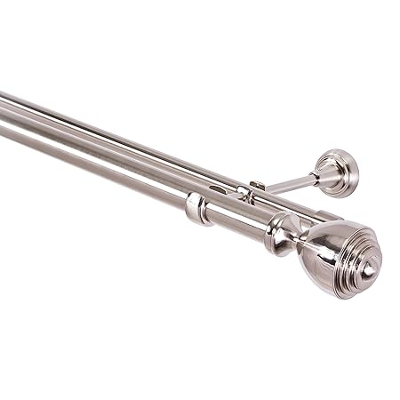 Gardinenstange 25/16 mm 2-läufig Edelstahloptik Metall, 360