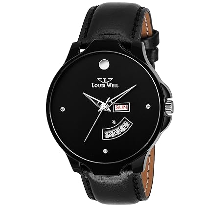 Louis Weil LW-8005 All Black Movado Collection Mens Watch