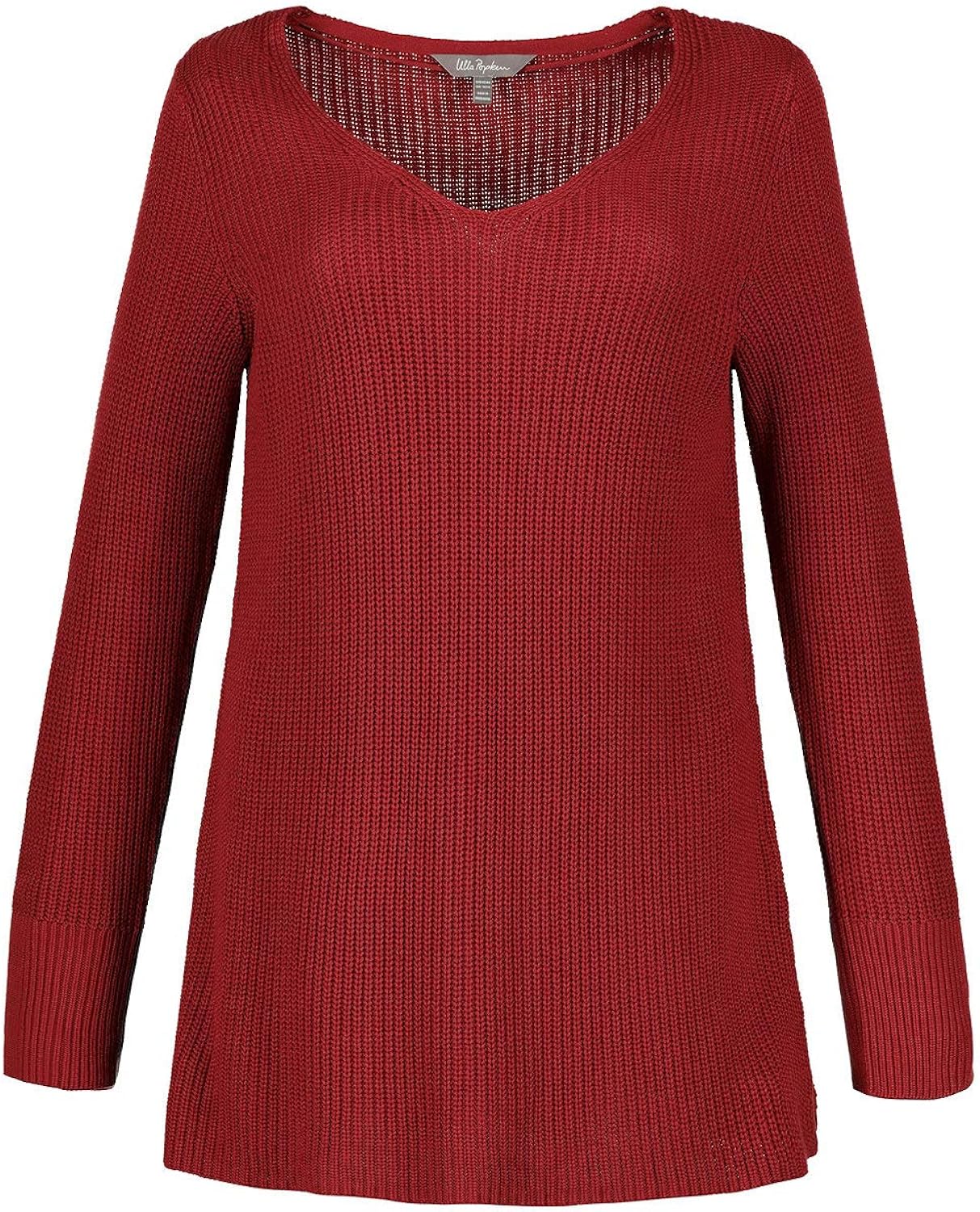 Ulla Popken Womens Plus Size V-Neck Rib 