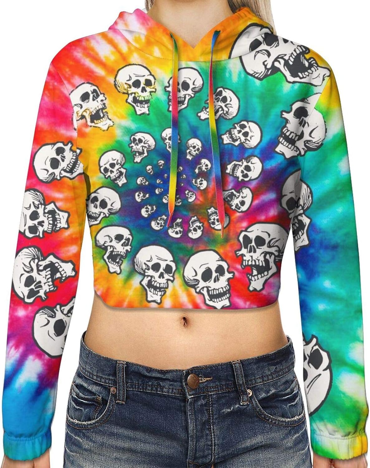 tie dye skull hoodie