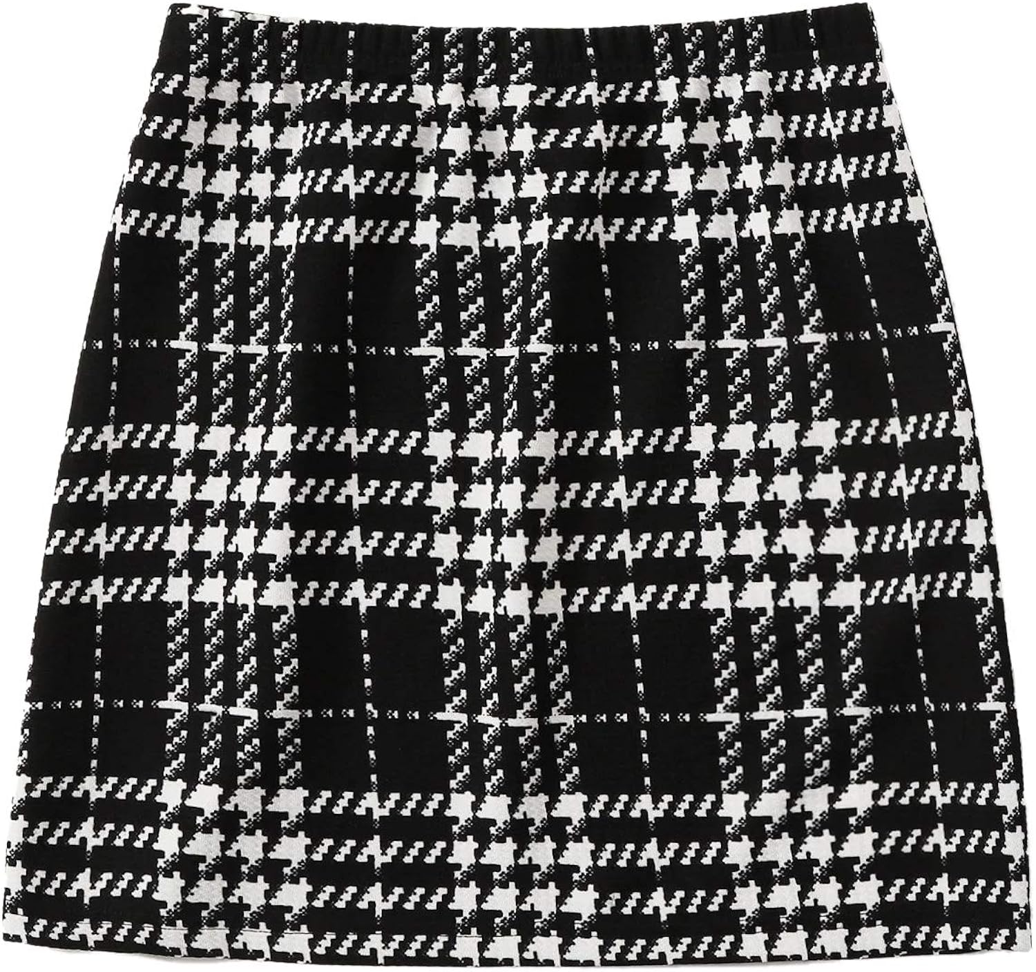 SheIn Women's Basic Stretch Plaid Mini Bodycon A-Line Pencil Skirt: Clothing