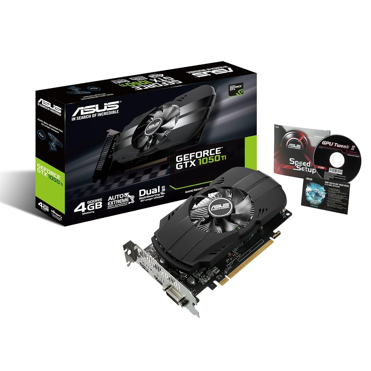 ASUS PH-GTX1050TI-4G GeForce GTX 1050 Ti 4Go GDDR5 Carte ... - 