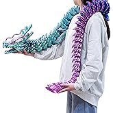 47.3inch Super Large 3D Printed Dragon Models,Flexible Joint Animal lacertid Figurines, 3D Printing Stuff Cheap,Stress Relief, Fidget restlessness, ADHD Toys, Surprise Fantasy Gifts (79inch)