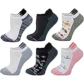 Dr. Motion 6 Pairs Womens Low Cut Ankle Cushioned Breathable Compression Socks