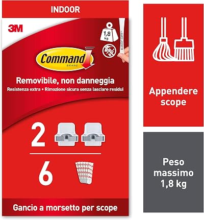 Command Broom Gripper with 2 Holders and 6 Adhesive Strips