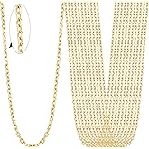 AILPIWE 24PCS Gold Rolo Cable Necklaces for Jewelry Making 2MM 18K Gold PVD Plated Stainless Steel Cable Link Chains Bulk for DIY Necklace