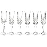 Barski Toasting Flute Glass -Champagne - Flutes - Set of 6 Flute Crystal Glasses - Wedding Toasting Flutes - Designed - 4.4 oz Made in Europe
