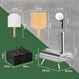 VonHaus Pizza Oven Outdoor 12” Tabletop with Peel Cutter Chopping Board Storage view 7