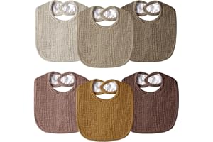 Wrrernsin Muslin Baby Bibs for Unisex Boys Girls, Cotton Drool Bibs, Adjustable Newborn Bibs for Drooling and Teething