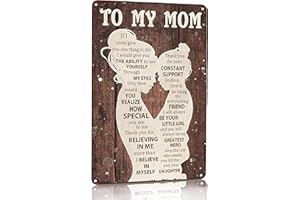 SMILELIFE To My Mom Sign - Heartfelt I Love You Mom Gift from Daughter, Home Decor for Kitchen, Bedroom, Office 12" x 8" (3130)