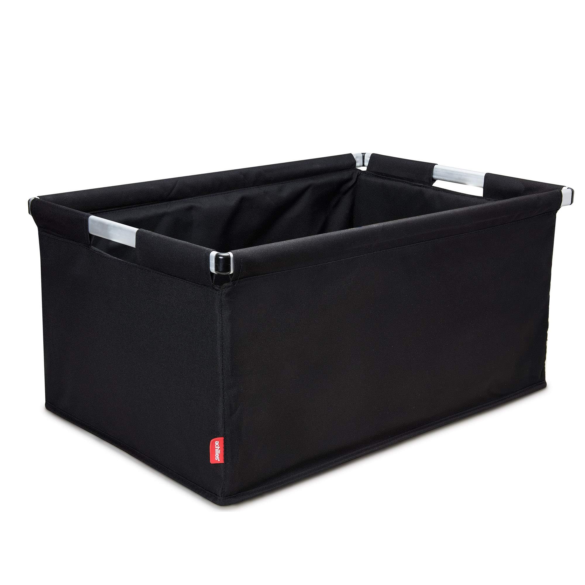 achilles Transport Box, Big Box Aluminium, Shopping Basket, Folding With Aluminum Frame, Trunk (Black, 61.5cm x 42cm x 29cm)