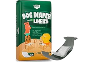 PAWPANG Disposable Dog Diaper Liners Booster Pads for Male & Female Dogs, 100ct, 4 Sizes Options, Doggie Diaper Inserts fit Most Types of Dog Diapers - Pet Belly Bands & Male Wraps (Medium (100 ct))