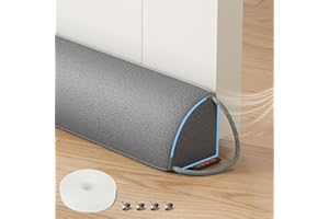 MAGZO Door Draft Stopper 36 Inches, Weighted Triangular Door Snake for Winter Noise Blocker with Hook Loops,Gray