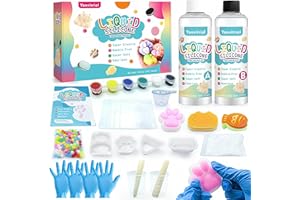 Yanvitrial Taba Squishy Kit - 18OZ Rubber Squishys Kit with Guided, Make Your Own Squishies Kit - FuFu Squishy Kit with Mold, Flocking Powder - Stress Relief Entertainment