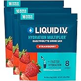 Liquid I.V.® Hydration Multiplier - Strawberry | Electrolyte Powder Drink Mix | 3 Pack (48 Servings)