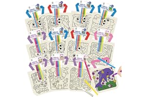 VKPI 12 Pieces Kids Coloring Goodie Bags, Reusable Canvas Bag, Cute Art Party Favors, Color Your Own Bags for DIY Painting Birthday Carnival Celebration, Party Supplies Gift, Girls and Boys