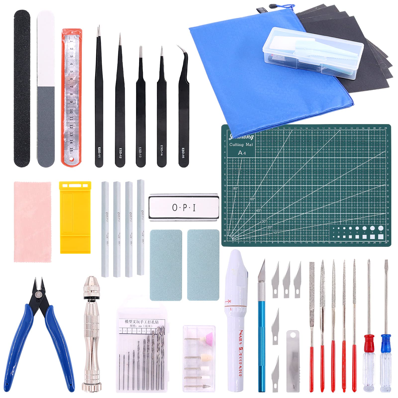 Rustark 36Pcs Modeler Basic Tools Craft Set Hobby Building Tools Kit For Gundam Car Model Building