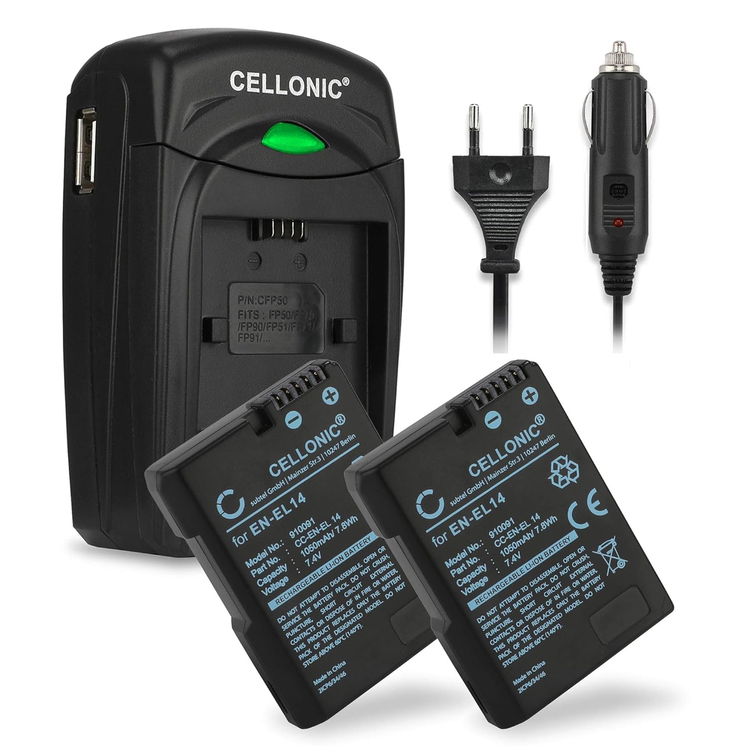 Chargeur Universel Appareil Photo CELLONIC - Pour Batteries NP-60, NP-120, NP-40 - Affichage LCD - Charge Rapide - 3