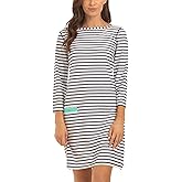 Cabana Life Shift Dress, UPF 50+ Sun Protection Casual Dress, Boat Neckline, Quarter Sleeve, Womens Fashion