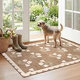 Othilic Floral Outdoor Rugs, 28"x43" Front Door Mat Indoor Outside Entrance | Non-Slip Washable Outdoor Mat Tan Boho Neutral Farmhouse Throw Rugs for Entryway Kitchen Bedroom Fall Front Porch Decor
