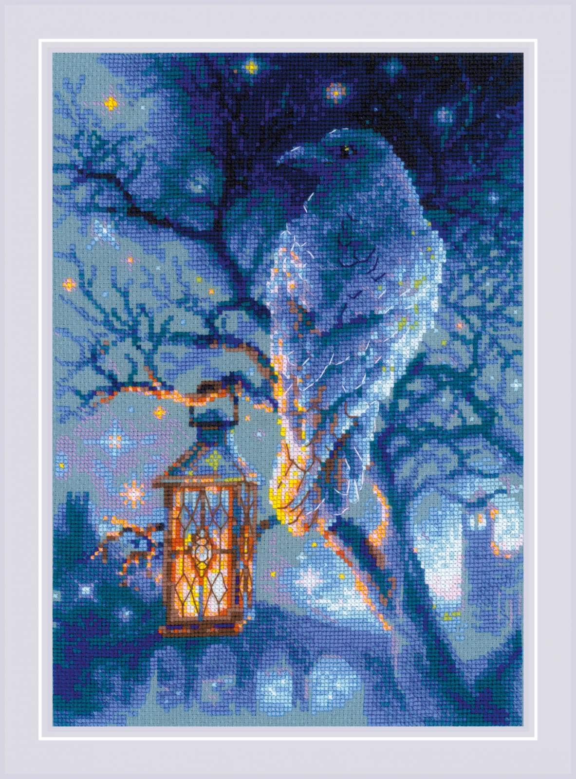 Riolis Wise Raven Cross Stitch Kit, Multicoloured, 21 x 30cm
