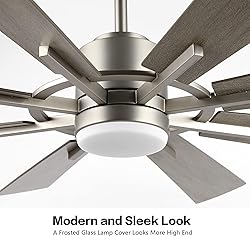 WINGBO 72" DC Ceiling Fan with Lights, Brushed