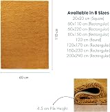 Abaseen Shaggy Rug 60x110 cm Modern Thick Pile Non-Slip Gold view 3