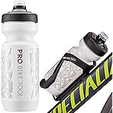 PRO BIKE TOOL Bike Water Bottle 550 ml 19 oz -for All Fitness and Cycling - Soft Silicone Mouthpiece – Fast Flow Valve - Easy Squeeze Bidon (White)