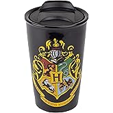 Seven20 Harry Potter Hogwarts Travel Coffee Mug, 14oz - Ceramic Tumbler with House Crest Design - Officially Licensed - Book & Movie Gift for Kids, Teens, Adults