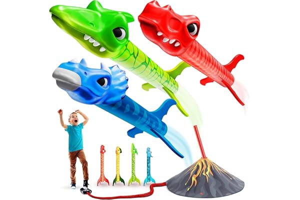 Ninja Blast Dinosaur Toy Rocket Launcher for Kids Toys for Kids 3-5 5-7 4-6 - Outdoor Toys for Kid Ages 4-8 - 3 4 Year Old Bo