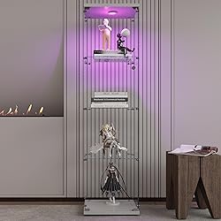 nifoti 4-Shelf LED Lights Glass Display