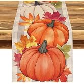 Fall Table Runner 13x72 Inch Autumn Pumpkin Table Runner Decor | Autumn Harvest Table Runner for Kitchen Table Home Decor