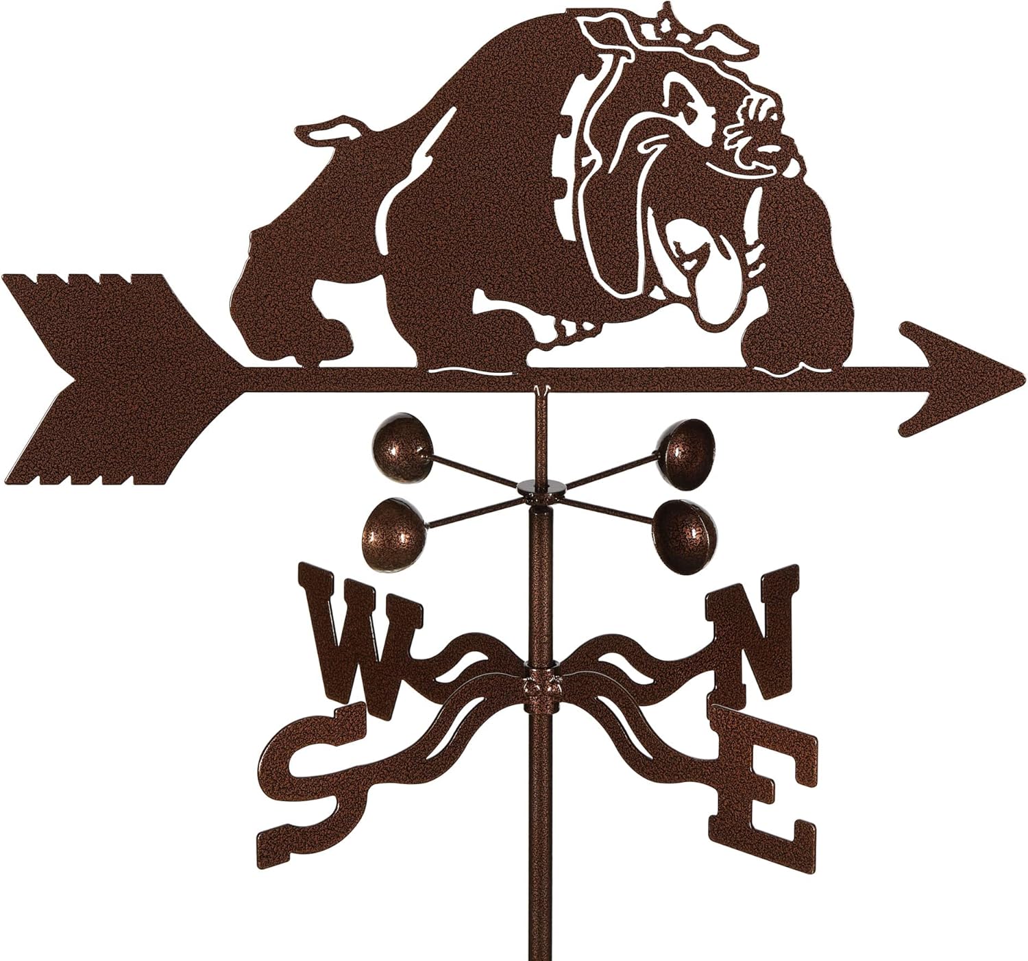 Weathervanes - EZ Vane Steel Bulldog Weathervane 21” Height, Includes Metal Roof Mount, Wind Cups & Brackets | Hand-Crafted and Family-Owned, Made in The USA with Triple Powder Coating, Limited