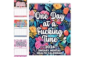 PCTC Mental Health Calendar 2024 | Funny Sweary Calendar 2024 | 2024 Wall Calendar, 12 Monthly Funny Wall Calendar Sweary Mental Health Calendar Monthly Planner for Wall Decor