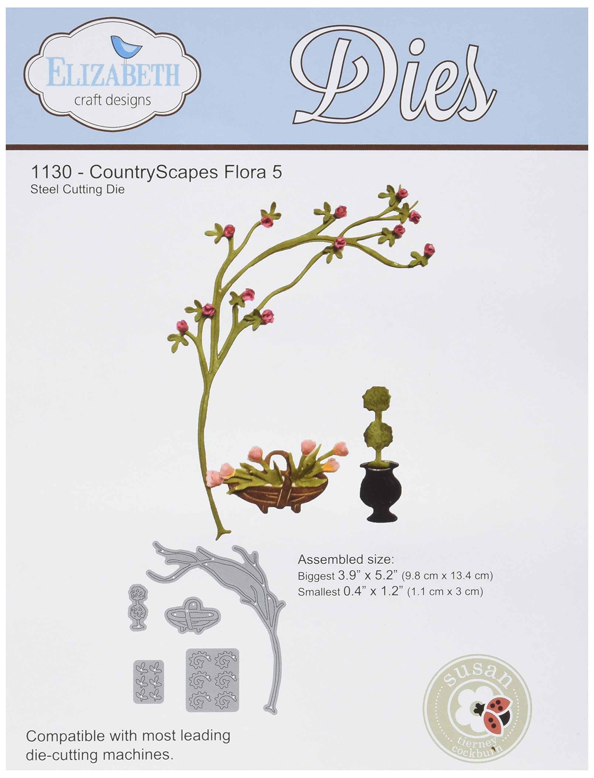 Elizabeth Craft Designs Metal Die Flora 5, .4 5.2-inch, Acrylic, Multicoloured, 0.1 x 5.4 x 8.4 cm