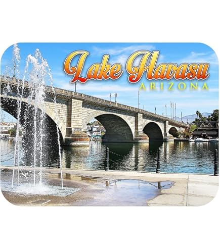 Lake Havasu Arizona Fridge Magnets 2-Pack - Strong Vinyl Travel Souvenir Magnets With Bridge Design