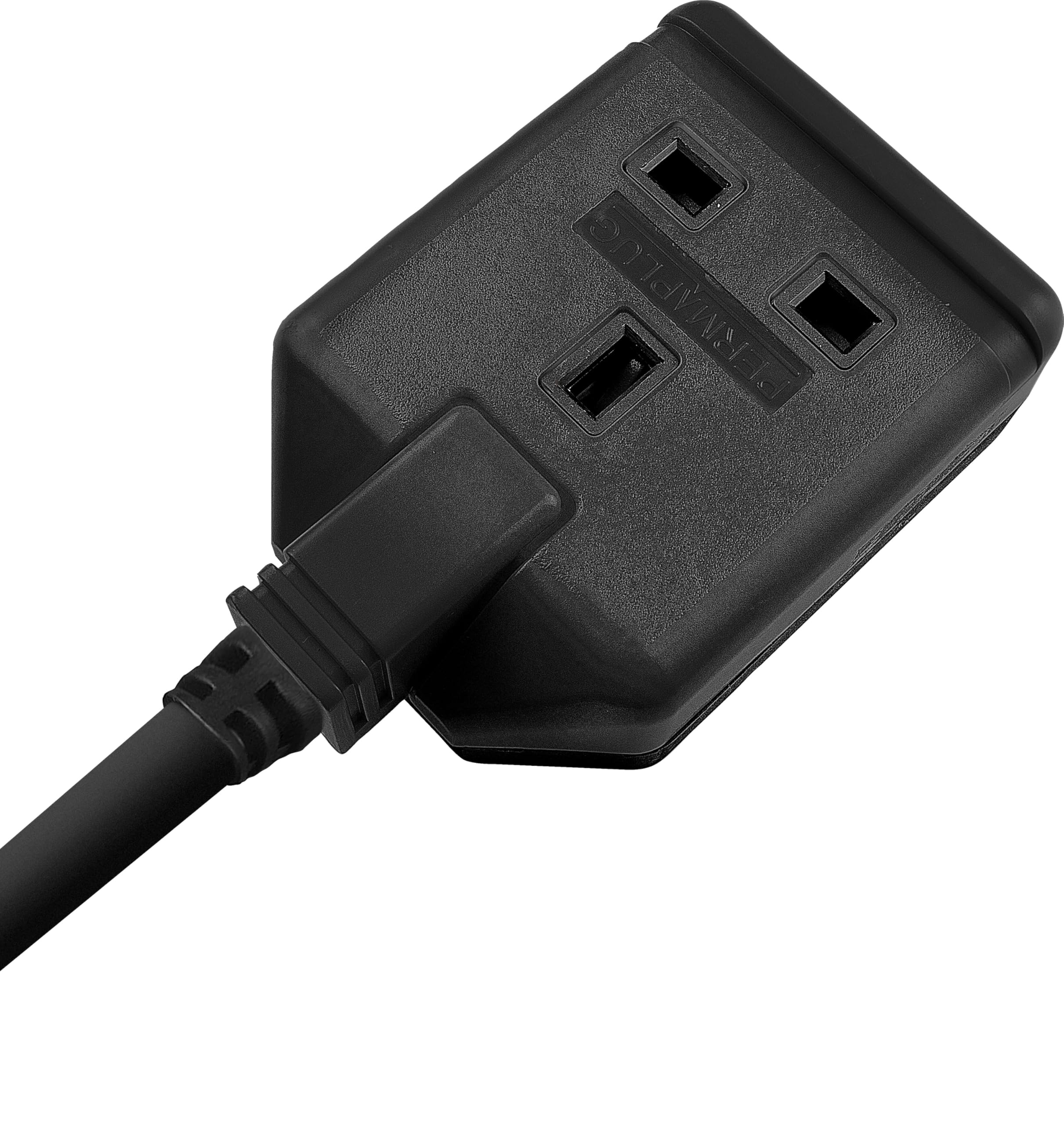 Masterplug One Socket Single Extension Lead, 5 Metre Cable, Unswitched, Heavy Duty, Rewireable, 1-Way Plug Extension Cable, Work Power, Permaplug, Black, 13A, 1G, 5m, EXS1315B