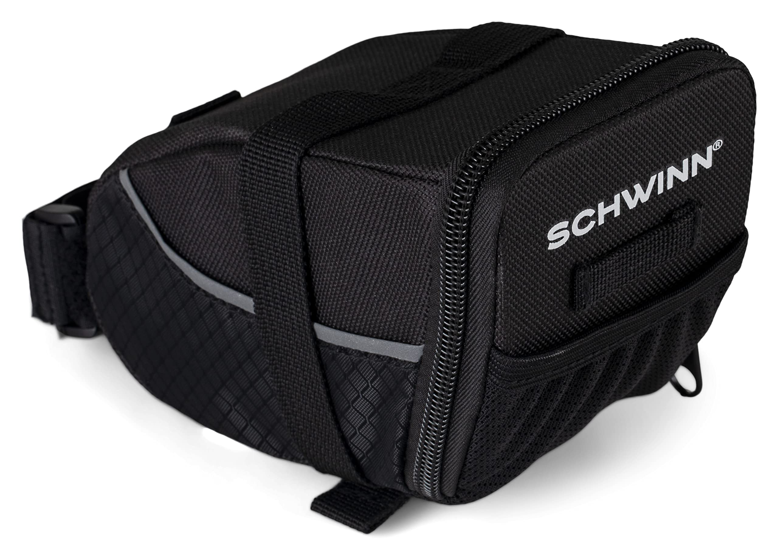 Schwinn Bike Bag, Pannier and Storage, Easy to Attach, Hold Cell Phones, Snacks, Wallet, Mounted Bicycle Accessories Seat Pack, Black