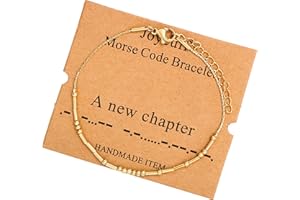 JOYCUFF Best Friend Birthday Gifts Morse Code Bracelets For Women Mothers Day Birthday Christmas Gifts For Sister Daughter Grandmother Stainless Steel Jewelry Friendships Inspirational Gifts For Women