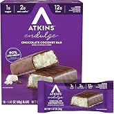 Atkins Endulge Chocolate Coconut Flavored Bar, 16 Count | 1g Sugar, 12g Fiber, 2g Net Carbs, Low Sugar Snack, Individually Wrapped 1.41oz Bars
